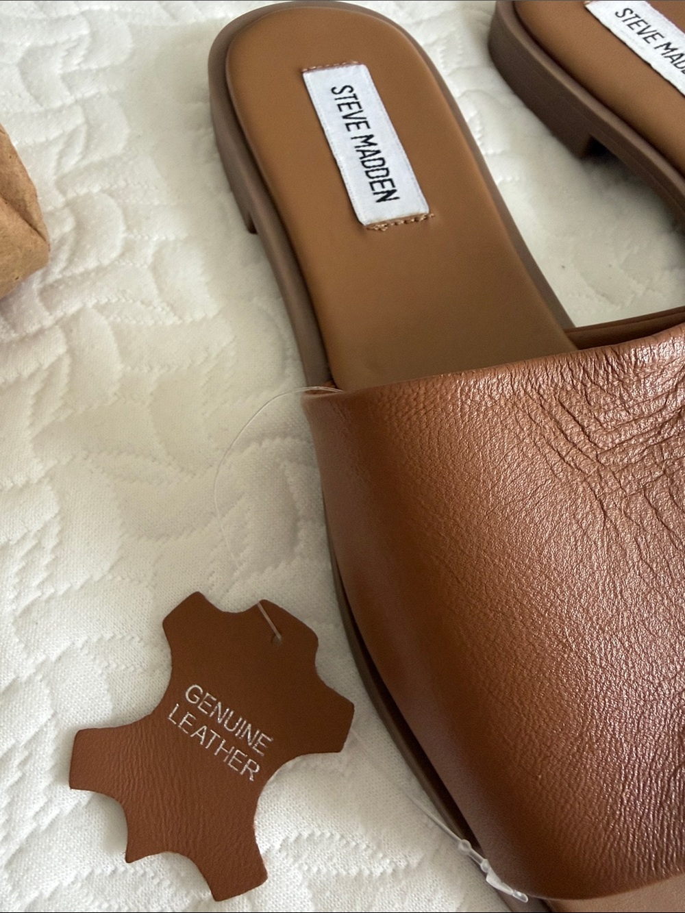 Steve Madden Brown Wide-Band Slide Mules - Picture 4 of 4
